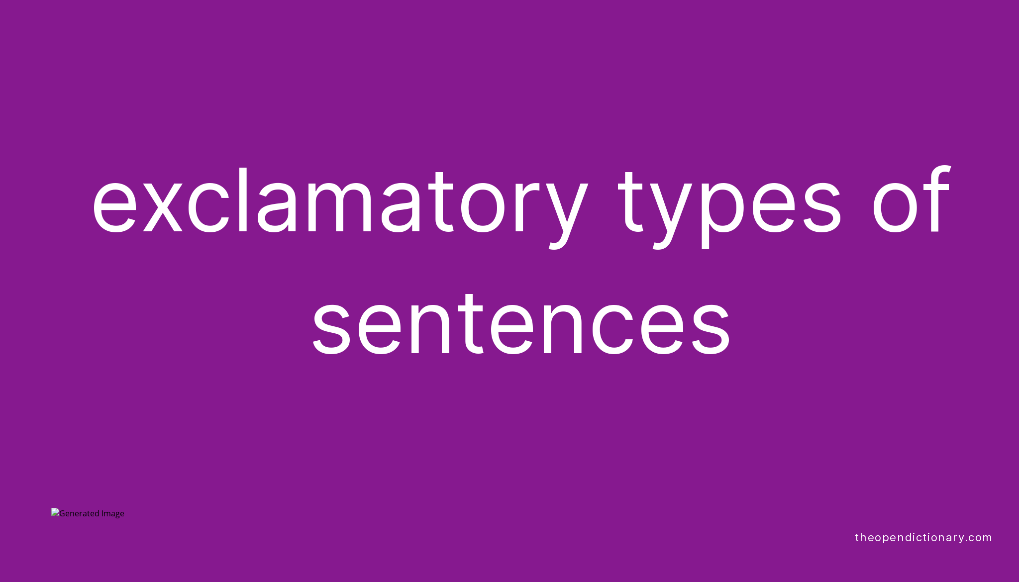 Exclamatory types of sentences the open dictionary